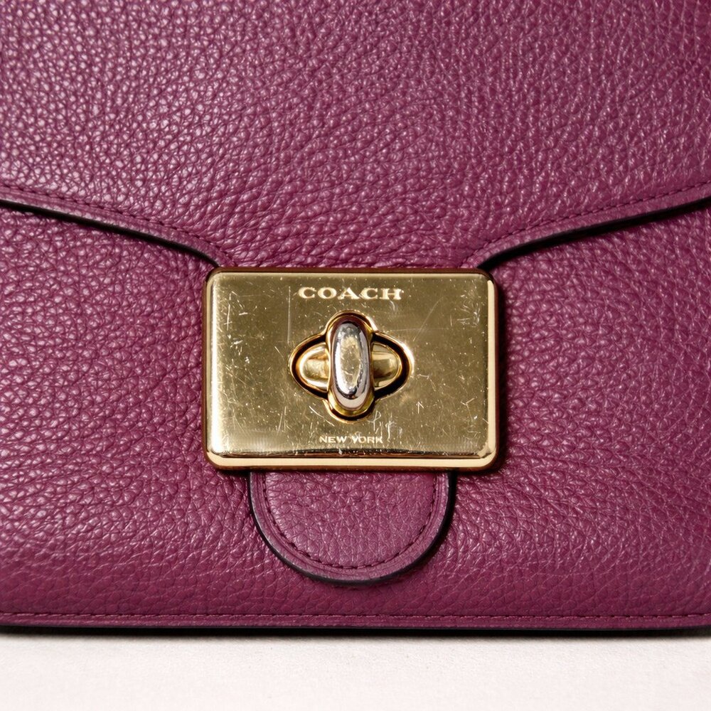Coach Cassidy Top Handle Leather Crossbody Bag – Dark Berry - Picture 6 of 11